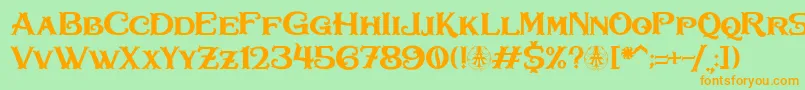 Bullhawk Personal Use Only Font – Orange Fonts on Green Background