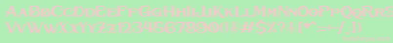 Bullhawk Personal Use Only-fontti – vaaleanpunaiset fontit vihreällä taustalla