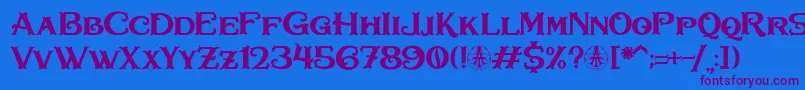 Bullhawk Personal Use Only Font – Purple Fonts on Blue Background