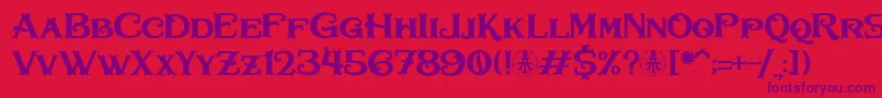 Bullhawk Personal Use Only-Schriftart – Violette Schriften auf rotem Hintergrund
