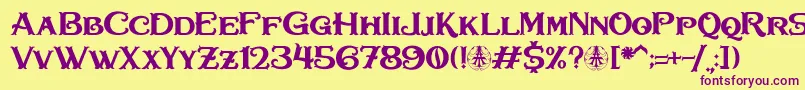 Bullhawk Personal Use Only Font – Purple Fonts on Yellow Background