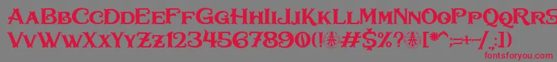 Bullhawk Personal Use Only-fontti – punaiset fontit harmaalla taustalla