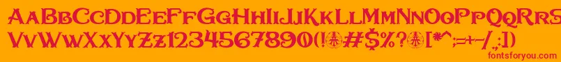 Fonte Bullhawk Personal Use Only – fontes vermelhas em um fundo laranja
