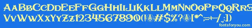 Bullhawk Personal Use Only Font – Yellow Fonts on Blue Background