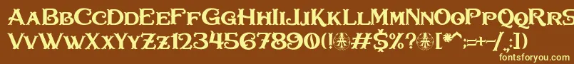 Bullhawk Personal Use Only Font – Yellow Fonts on Brown Background