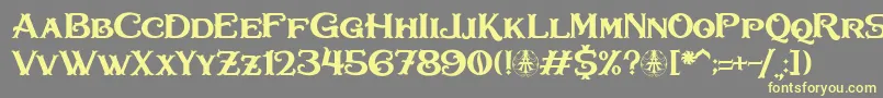 Bullhawk Personal Use Only-fontti – keltaiset fontit harmaalla taustalla