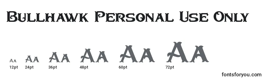 Bullhawk Personal Use Only Font Sizes