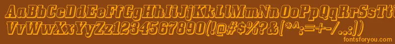 bullpen 3d Font – Orange Fonts on Brown Background