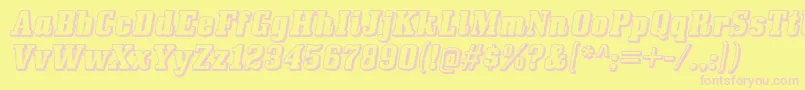 bullpen 3d Font – Pink Fonts on Yellow Background