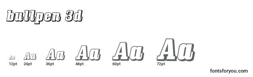 Größen der Schriftart Bullpen 3d