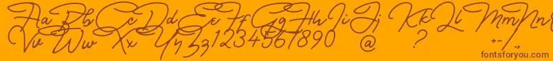 Подробнее о шрифте Bullstander Free Font Шрифт Bullstander Free Font – коричневые шрифты на оранжевом фоне