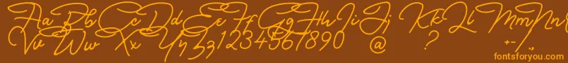 Police Bullstander Free Font – polices orange sur fond brun