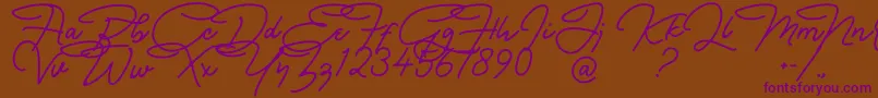 Bullstander Free Font Font – Purple Fonts on Brown Background