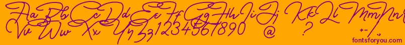Bullstander Free Font Font – Purple Fonts on Orange Background