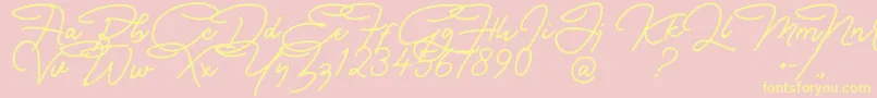 Więcej informacji o czcionce Bullstander Free Font Czcionka Bullstander Free Font – żółte czcionki na różowym tle