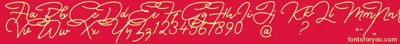 Police Bullstander Free Font – polices jaunes sur fond rouge