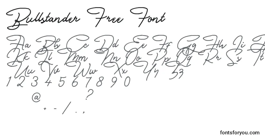 A fonte Bullstander Free Font (122404) – alfabeto, números, caracteres especiais