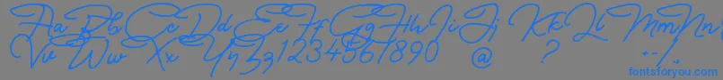 Czcionka Bullstander Free Font – niebieskie czcionki na szarym tle