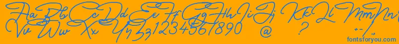 Police Bullstander Free Font – polices bleues sur fond orange
