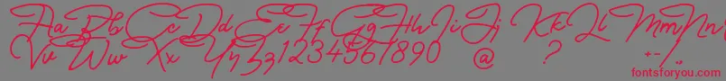 Bullstander Free Font-Schriftart – Rote Schriften auf grauem Hintergrund