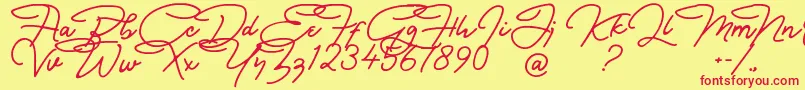 Bullstander Free Font Font – Red Fonts on Yellow Background