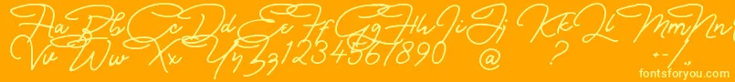 Bullstander Free Font-Schriftart – Gelbe Schriften auf orangefarbenem Hintergrund