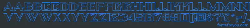 BULWN    Font – Blue Fonts on Black Background