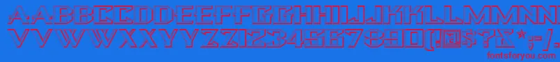 BULWN   -fontti – punaiset fontit sinisellä taustalla
