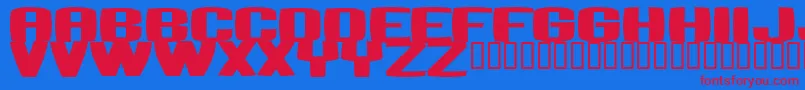 BUMBASTIKA-fontti – punaiset fontit sinisellä taustalla