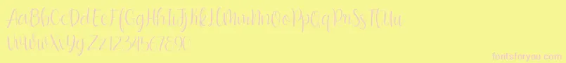 bumble blitz for dafont-fontti – vaaleanpunaiset fontit keltaisella taustalla