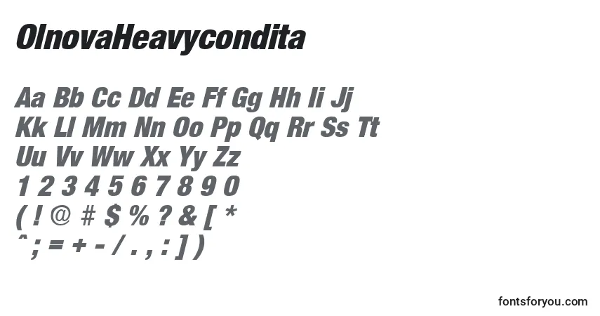 OlnovaHeavycondita-fontti – aakkoset, numerot, erikoismerkit