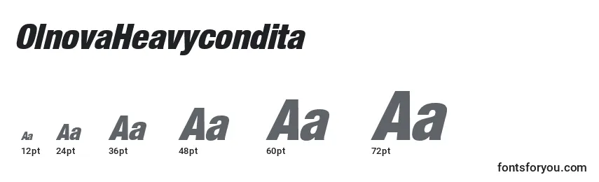 OlnovaHeavycondita Font Sizes