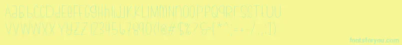 Шрифт bumblebeethin Demo – зелёные шрифты на жёлтом фоне
