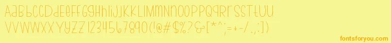 bumblebeethin Demo-Schriftart – Orangefarbene Schriften auf gelbem Hintergrund