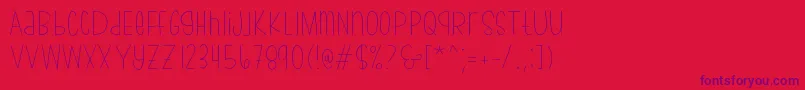 bumblebeethin Demo-Schriftart – Violette Schriften auf rotem Hintergrund