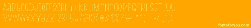 bumblebeethin Demo-Schriftart – Gelbe Schriften auf orangefarbenem Hintergrund