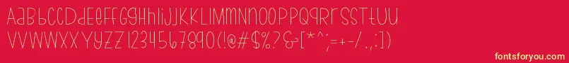 bumblebeethin Demo Font – Yellow Fonts on Red Background