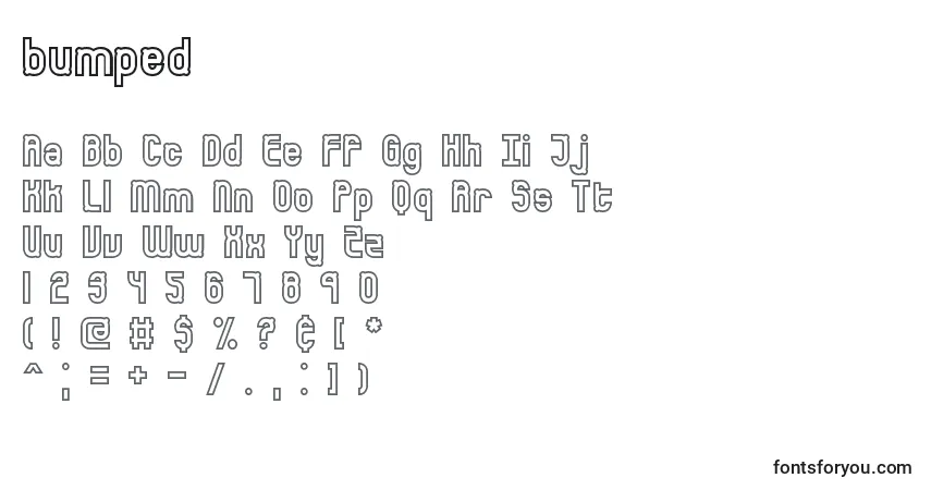 Schriftart Bumped (122413) – Alphabet, Zahlen, spezielle Symbole