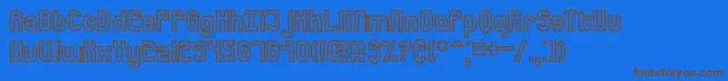bumped Font – Brown Fonts on Blue Background