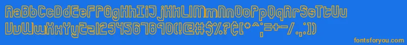 bumped Font – Orange Fonts on Blue Background