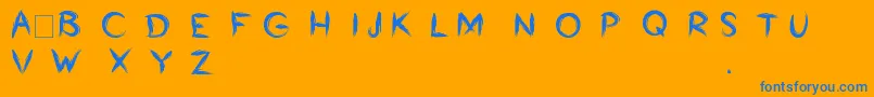 Bumrush Font – Blue Fonts on Orange Background