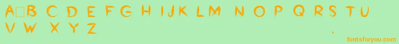 Bumrush Font – Orange Fonts on Green Background