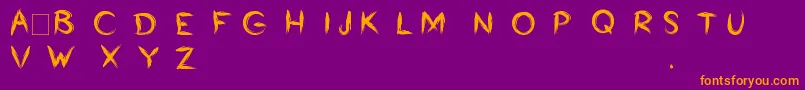 Bumrush-Schriftart – Orangefarbene Schriften auf violettem Hintergrund