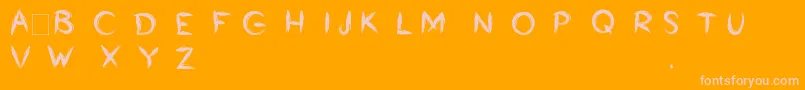 Bumrush-Schriftart – Rosa Schriften auf orangefarbenem Hintergrund