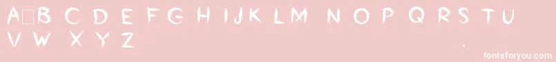 Czcionka Bumrush – białe czcionki na różowym tle