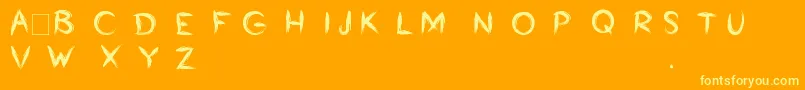 Bumrush-Schriftart – Gelbe Schriften auf orangefarbenem Hintergrund