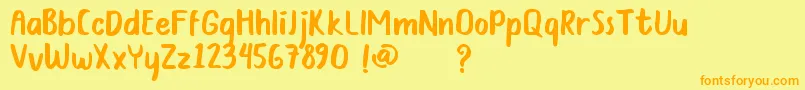 Fonte Bunbun DEMO – fontes laranjas em um fundo amarelo