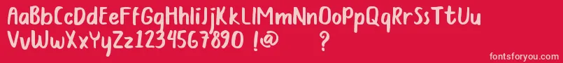 Bunbun DEMO Font – Pink Fonts on Red Background