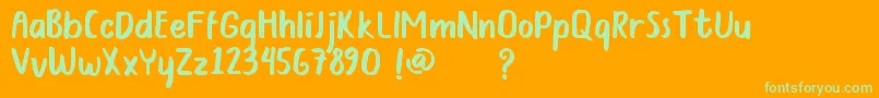 Bunbun DEMO Font – Green Fonts on Orange Background