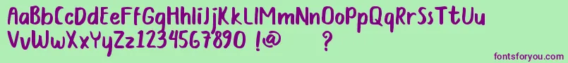 Bunbun DEMO Font – Purple Fonts on Green Background